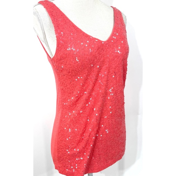 J.Crew Sleeveless coral sequin tank top - Picture 12 of 14